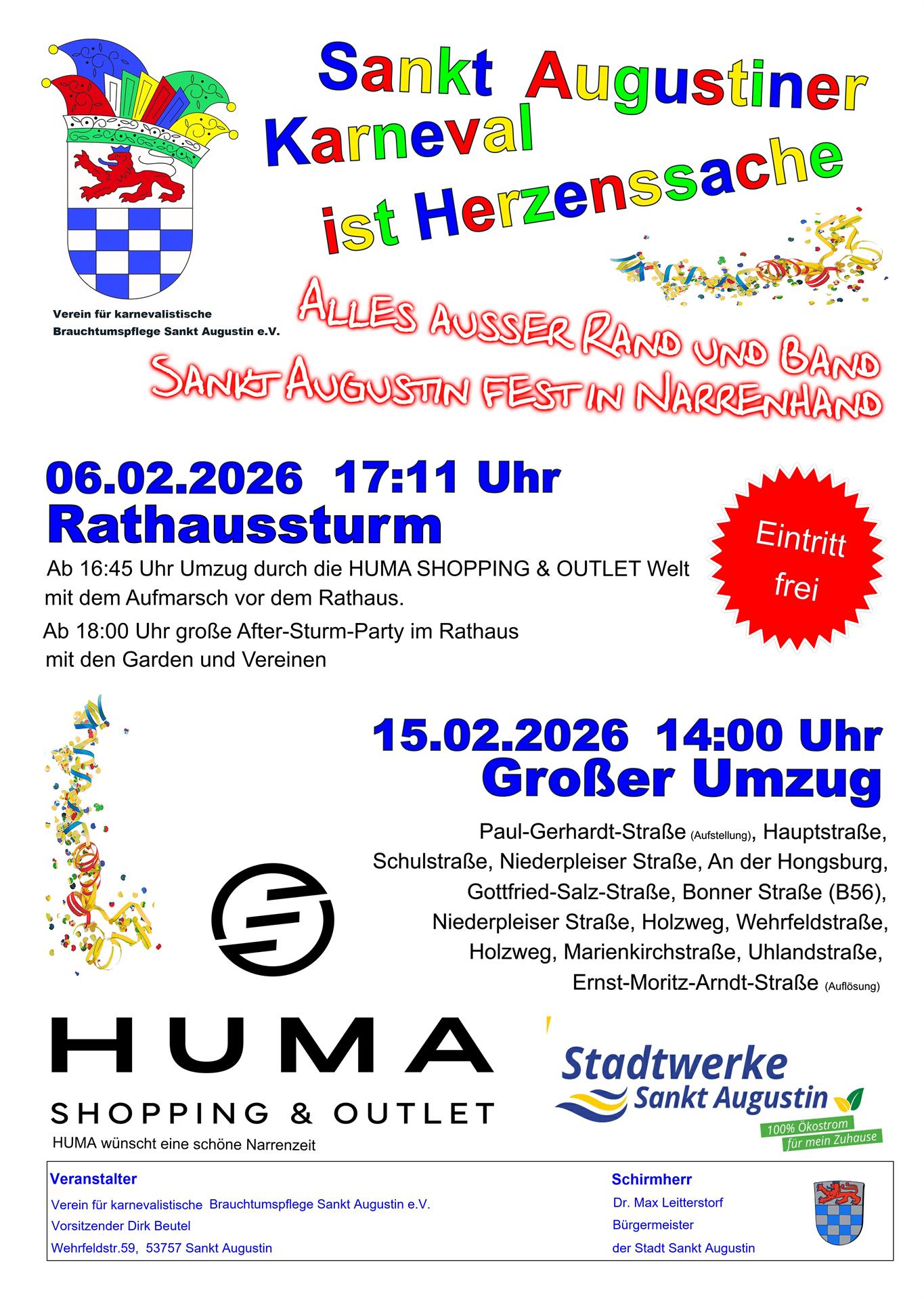 Stadtwerke Sankt Augustin unterstützen den Karneval in der Stadt