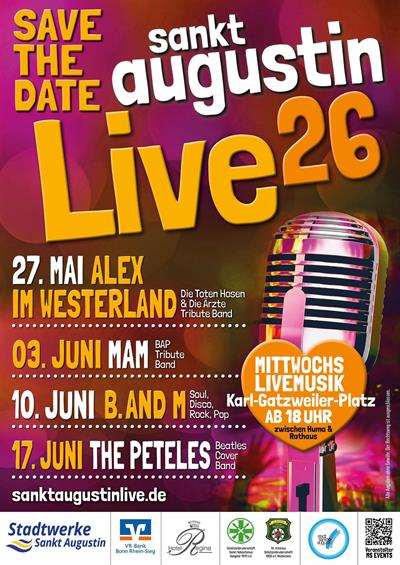 Stadtwerke Sankt Augustin engagieren sich auch 2026 als Hauptsponsor von „sankt augustin Live“