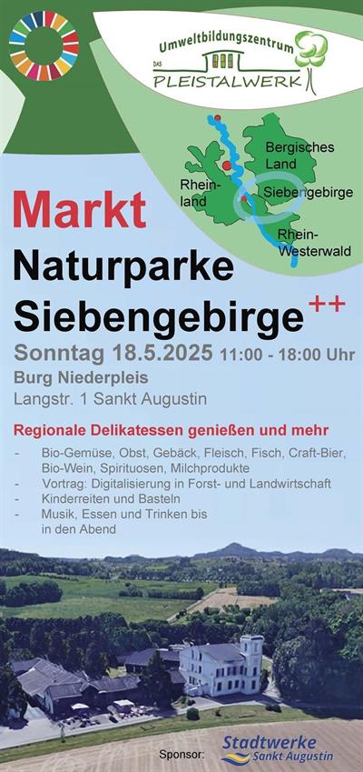 Natur erleben, Regionalität schmecken, Zukunft gestalten – Stadtwerke Sankt Augustin laden ein zum Markt „Naturparke Siebengebirge“